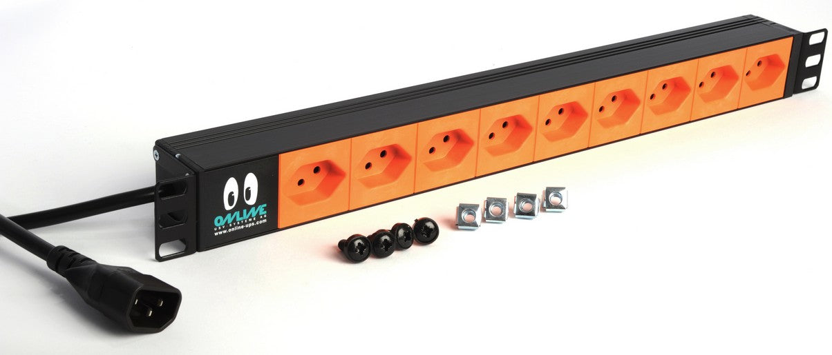 ONLINE USV-Systeme 019.224 – Rack-PDU Basic, 8× T13, 10 A, Stecker C14, 1U
