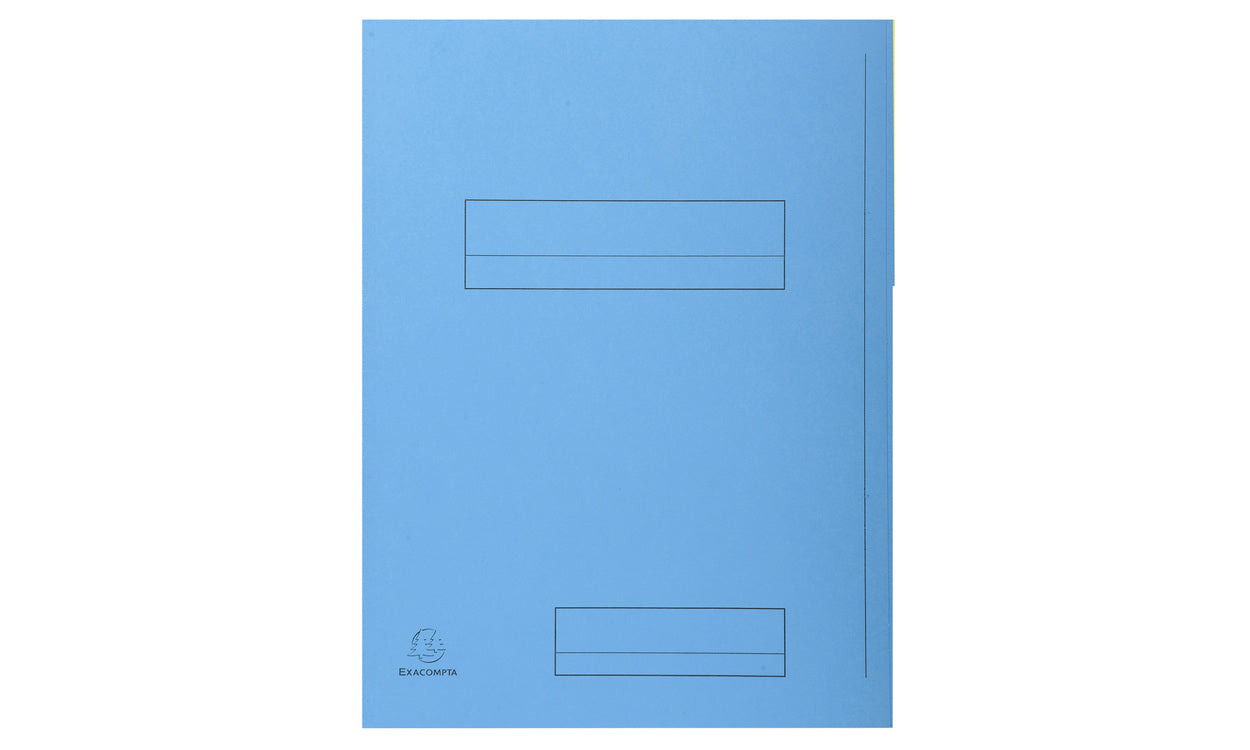 Exacompta Einlagemappe SUPER 250 A4 – 2 Einschlagklappen 100 mm, Karton, Blau, 50 Stk.