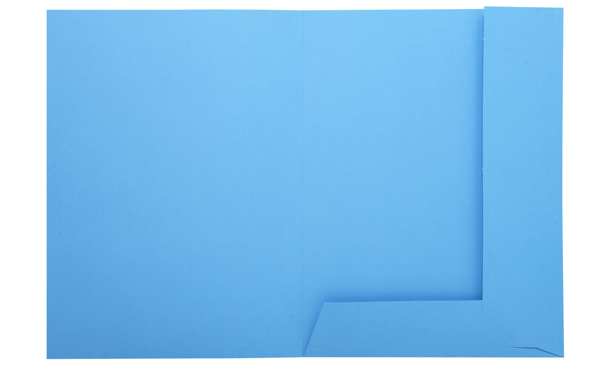 Exacompta Einlagemappe SUPER 250 A4 – 2 Einschlagklappen 100 mm, Karton, Blau, 50 Stk.