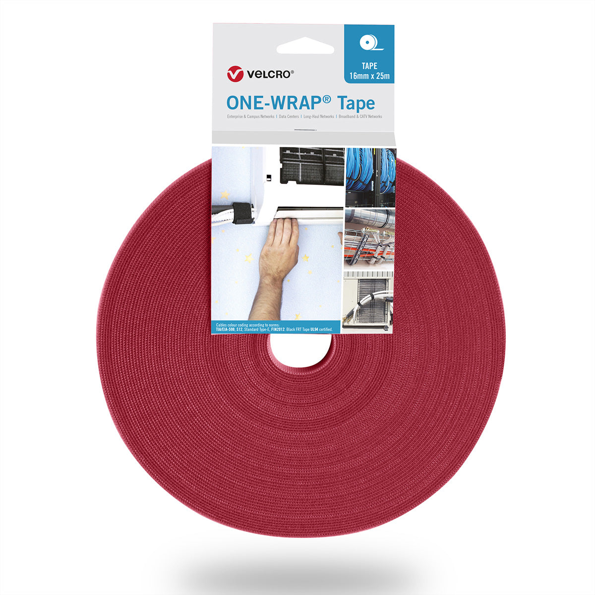 Velcro Gummibänder – 13 × 25000 mm, Rot, Polypropylen, 260 g