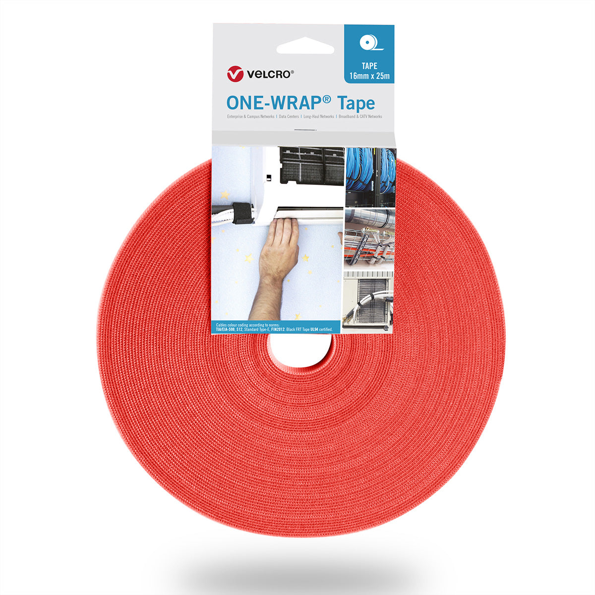 Velcro Gummibänder – 20 × 25000 mm, orange, Polypropylen, 400 g
