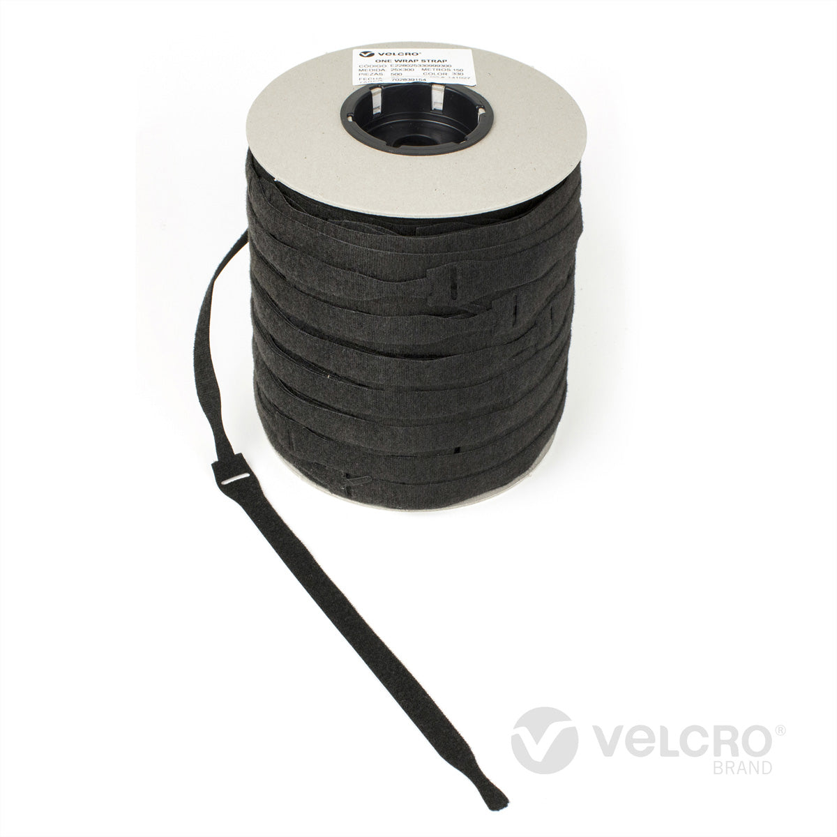 Velcro Gummibänder – 25 × 300 mm, Schwarz, Polypropylen, 2'300 g