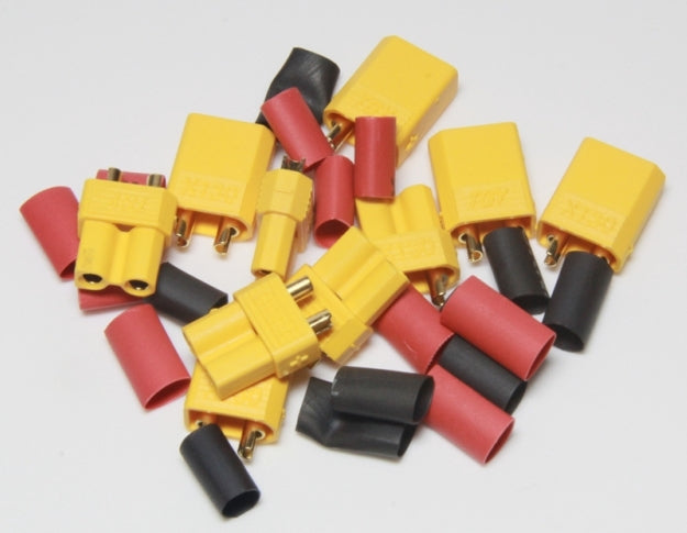 EP Product Verlängerungskabel, XT30 (Stecker + Buchse), 5er-Pack, inkl. Schrumpfschlauch – mehrfarbig