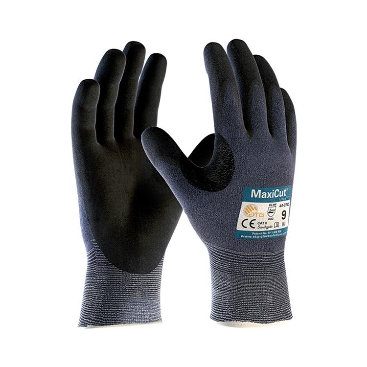 Atg Schnittschutzhandschuhe MaxiCut Ultra 44-3745 – Grösse S, 12 Paar – Schnittschutz Stufe 5C, Grau/Schwarz