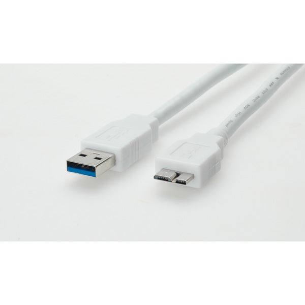 VALUE USB-A auf Micro-USB-B Kabel – USB 3.2 Gen 1 (5 Gbit/s) – 3 m – Weiss