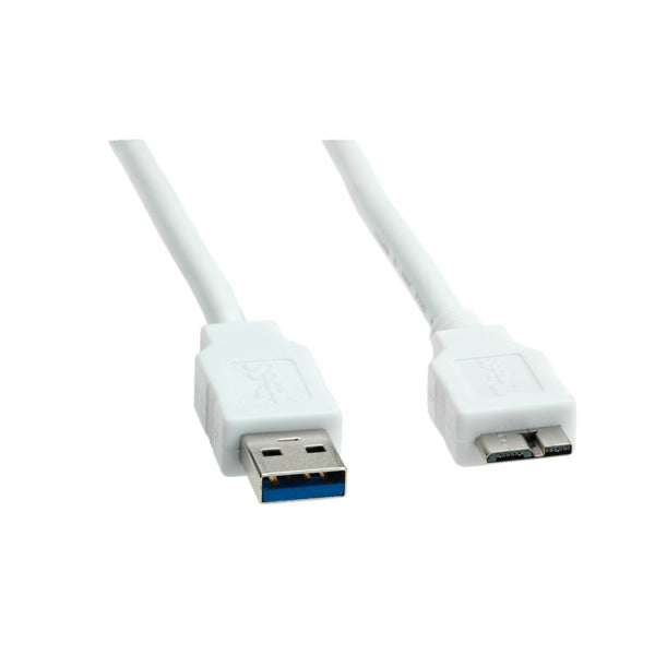 VALUE USB-A auf Micro-USB-B Kabel – USB 3.2 Gen 1 (5 Gbit/s) – 3 m – Weiss