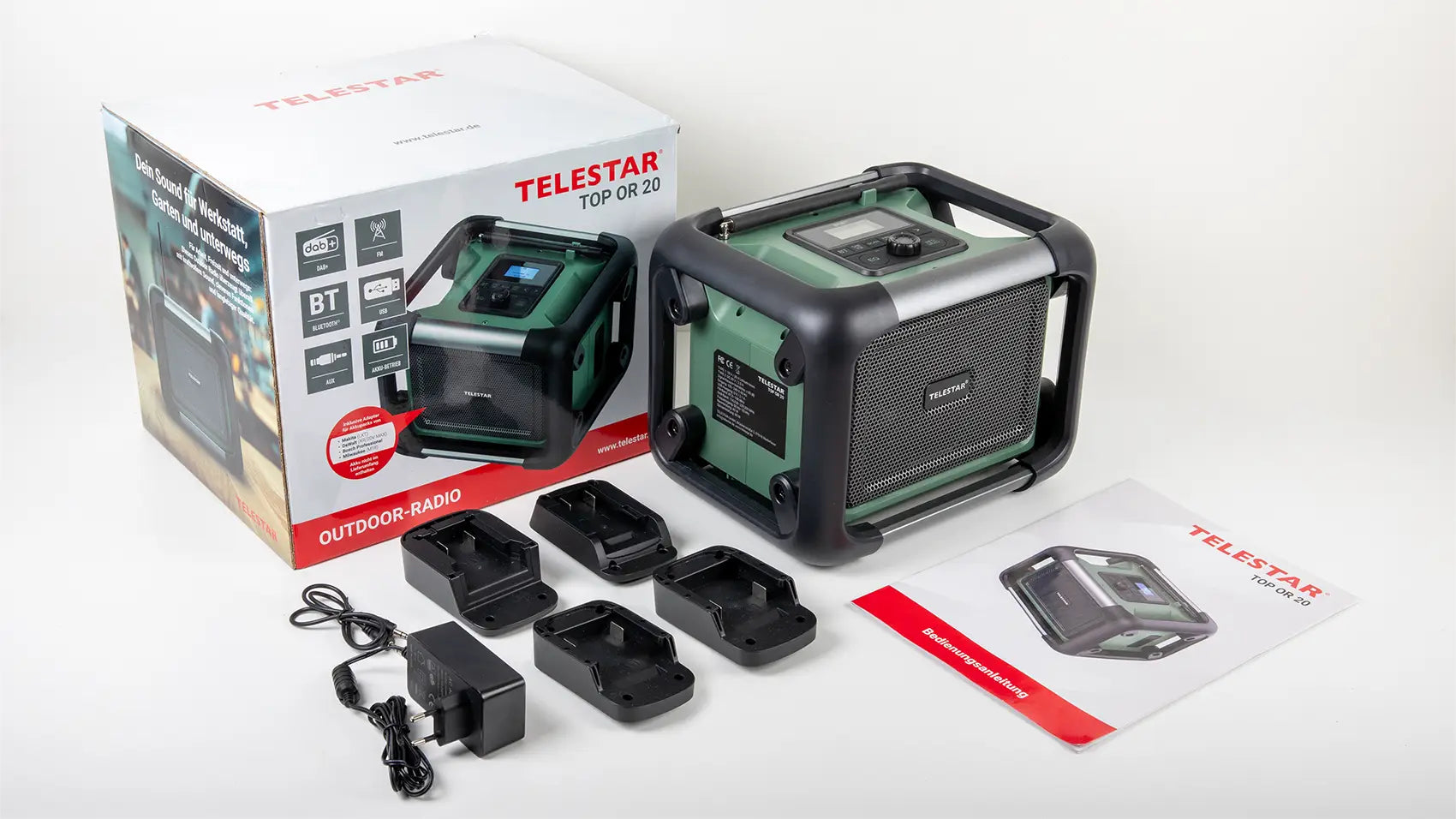 Telestar TOP OR 20 – Baustellenradio DAB+, Bluetooth, IPX4 – Schwarz/Grün