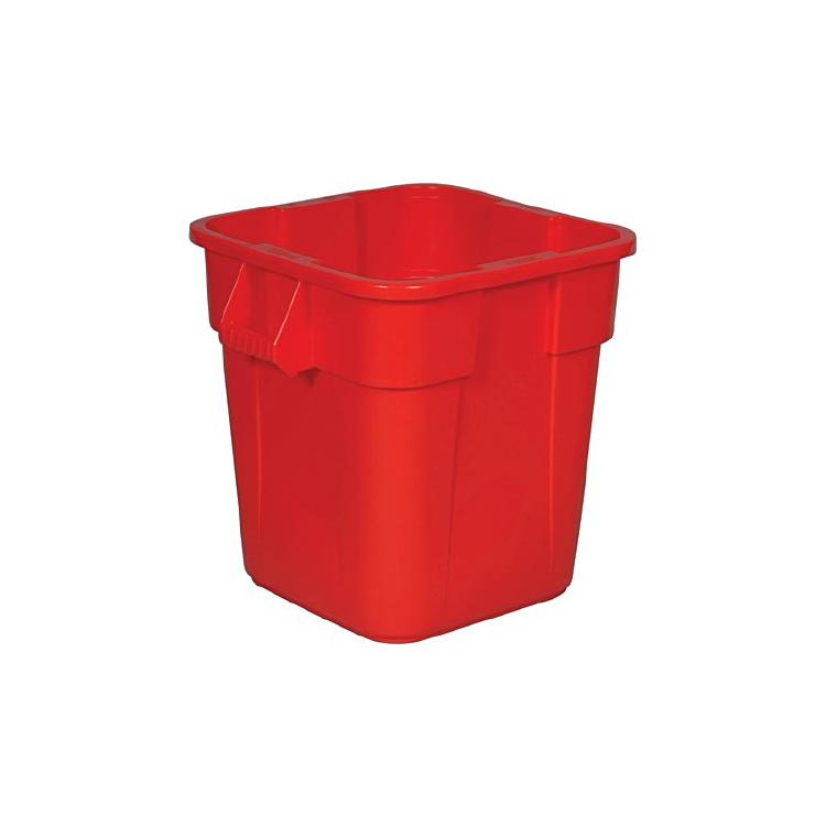 Rubbermaid Mobiler Abfallsammler BRUTE – 106 l – Kunststoff (LLDPE), quadratisch – rot