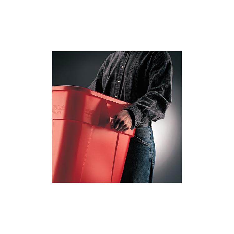 Rubbermaid Mobiler Abfallsammler BRUTE – 106 l – Kunststoff (LLDPE), quadratisch – rot