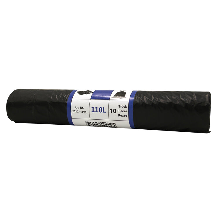 Venardo Kehrichtsack – 110 l, mit Zugband, schwarz, 700 × 1030 mm, 10 Stk