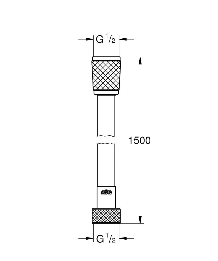 GROHE VitalioFlex Trend Brauseschlauch – 150 cm, Kunststoff, für Duscharmatur, Schwarz