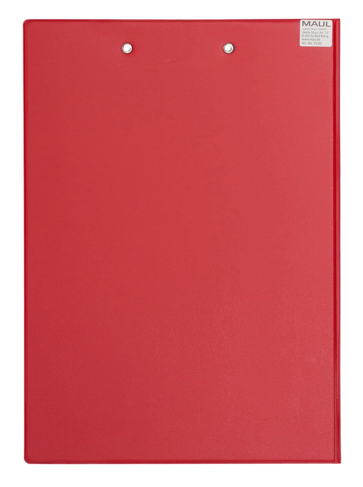 MAUL Klemmbrett-Mappe 319 × 229 mm – Karton, Folienüberzug – Rot – mit Innentasche, mit Aufhängeöse