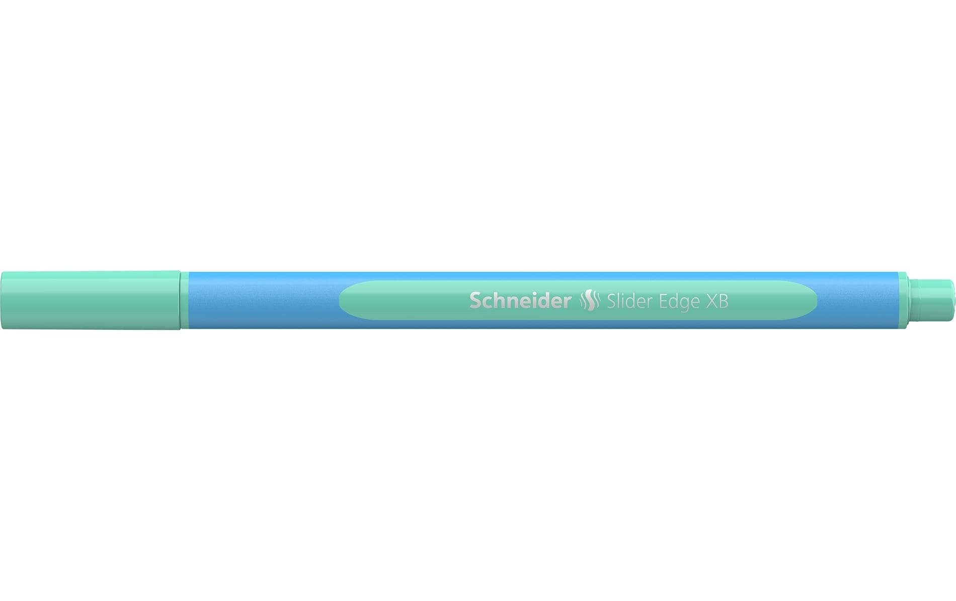 Schneider Schreibgeräte Slider Edge Pastell Kugelschreiber – Grün, Spitze 0,7 mm, Deckel, Gummigriff