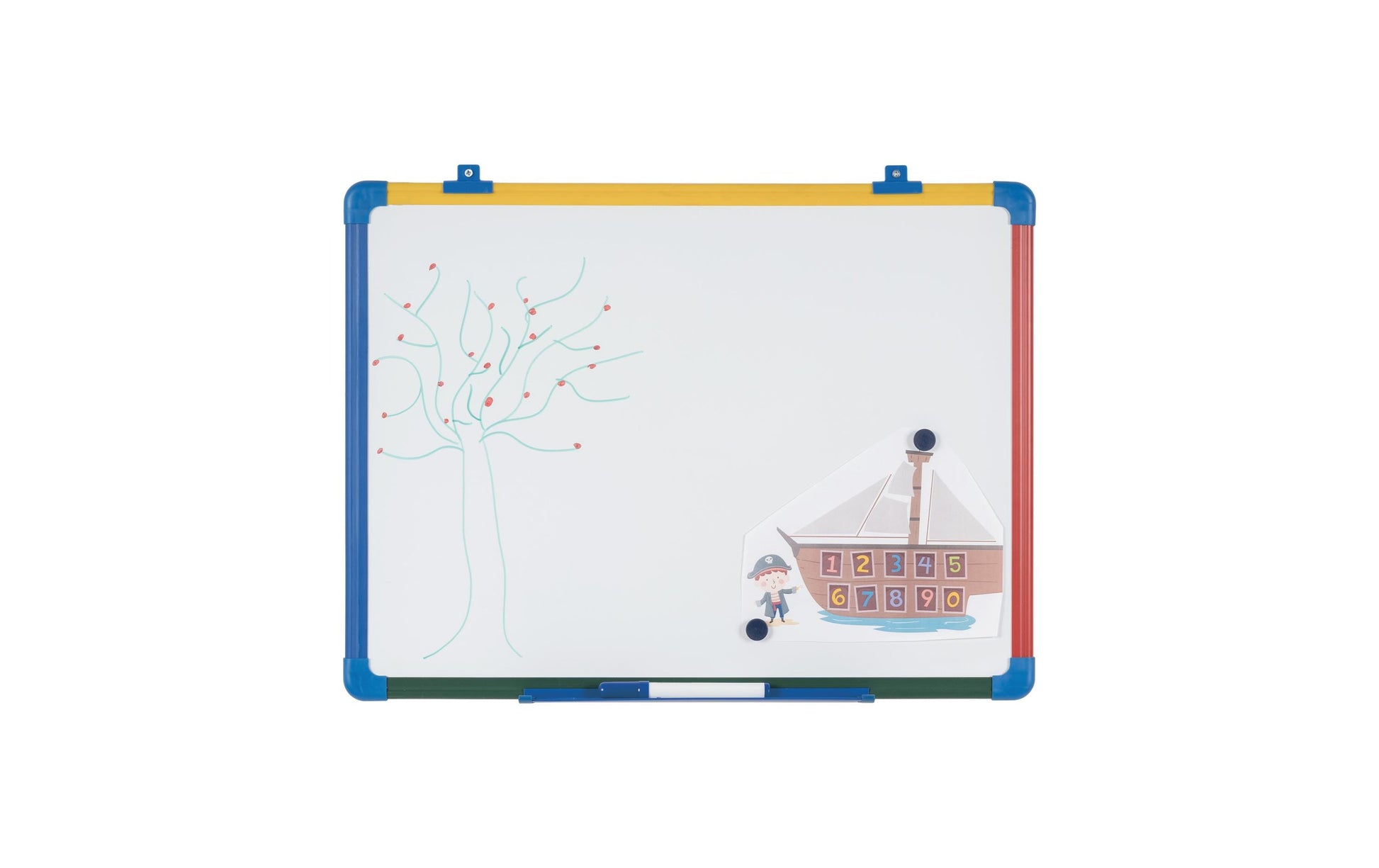 Bi-Office Whiteboard – 60 × 90 cm, Emaille, Kunststoffrahmen, Wandmontage, inkl. Stiftablage – 1-teilig