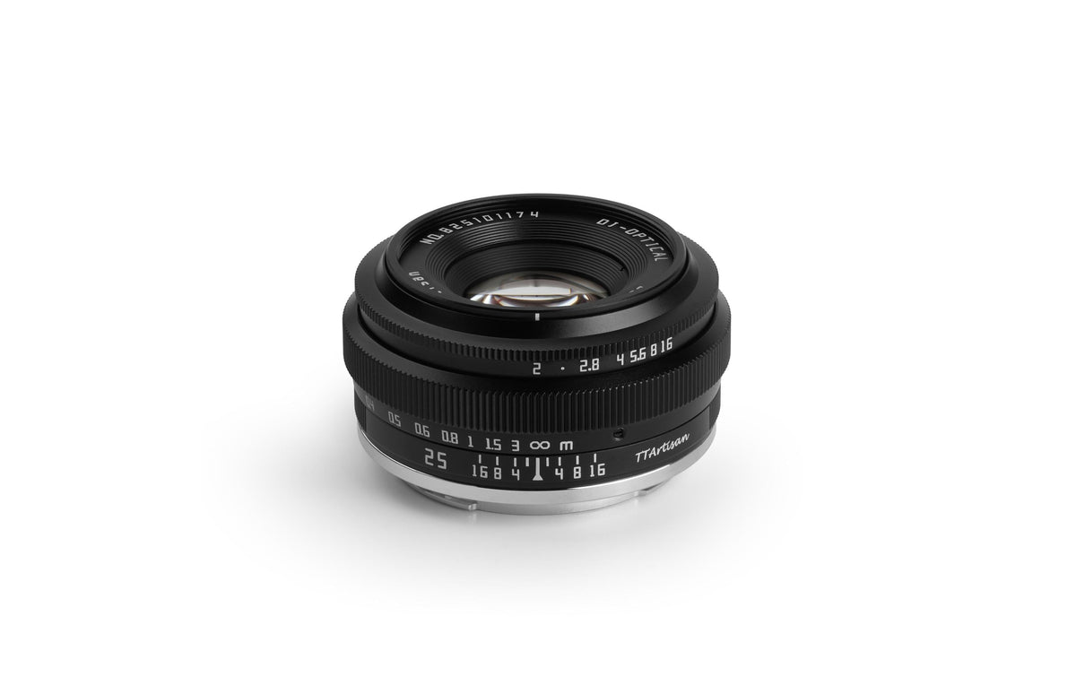 TTArtisan C2520-B-M43 MFT-Objektiv – 25 mm f/2, manuell, 43 mm Filter – für Olympus, Panasonic