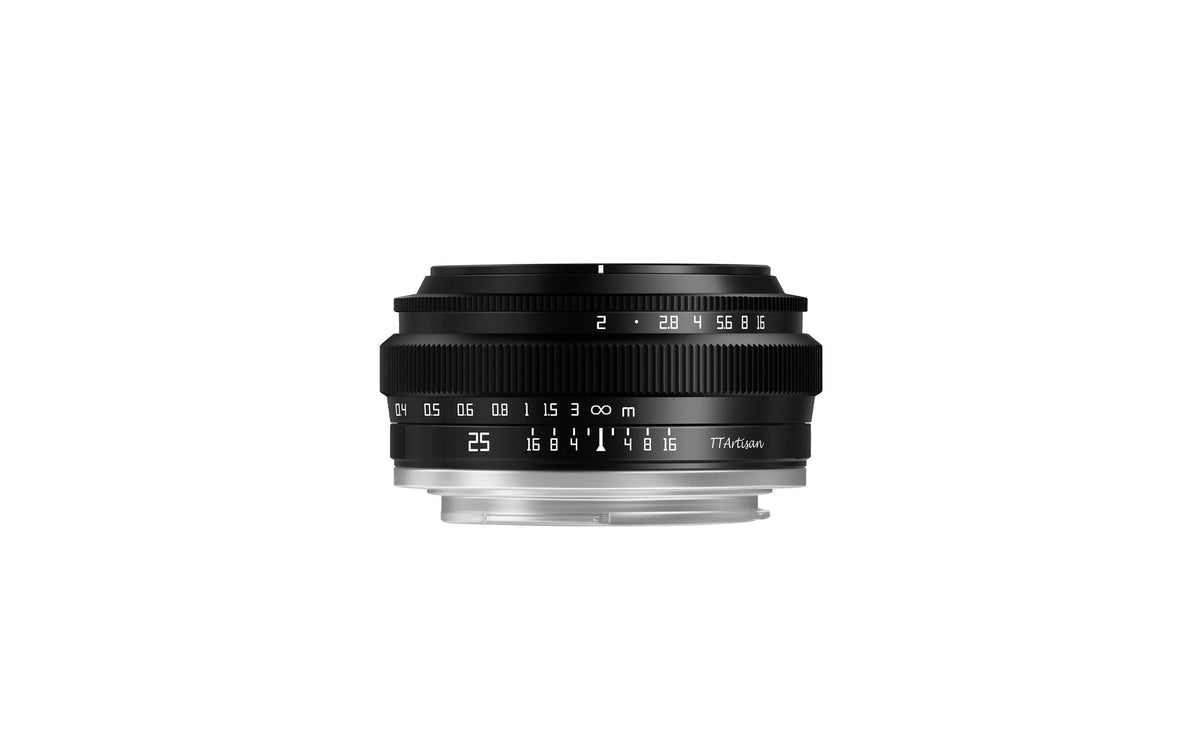TTArtisan C2520-B-M43 MFT-Objektiv – 25 mm f/2, manuell, 43 mm Filter – für Olympus, Panasonic