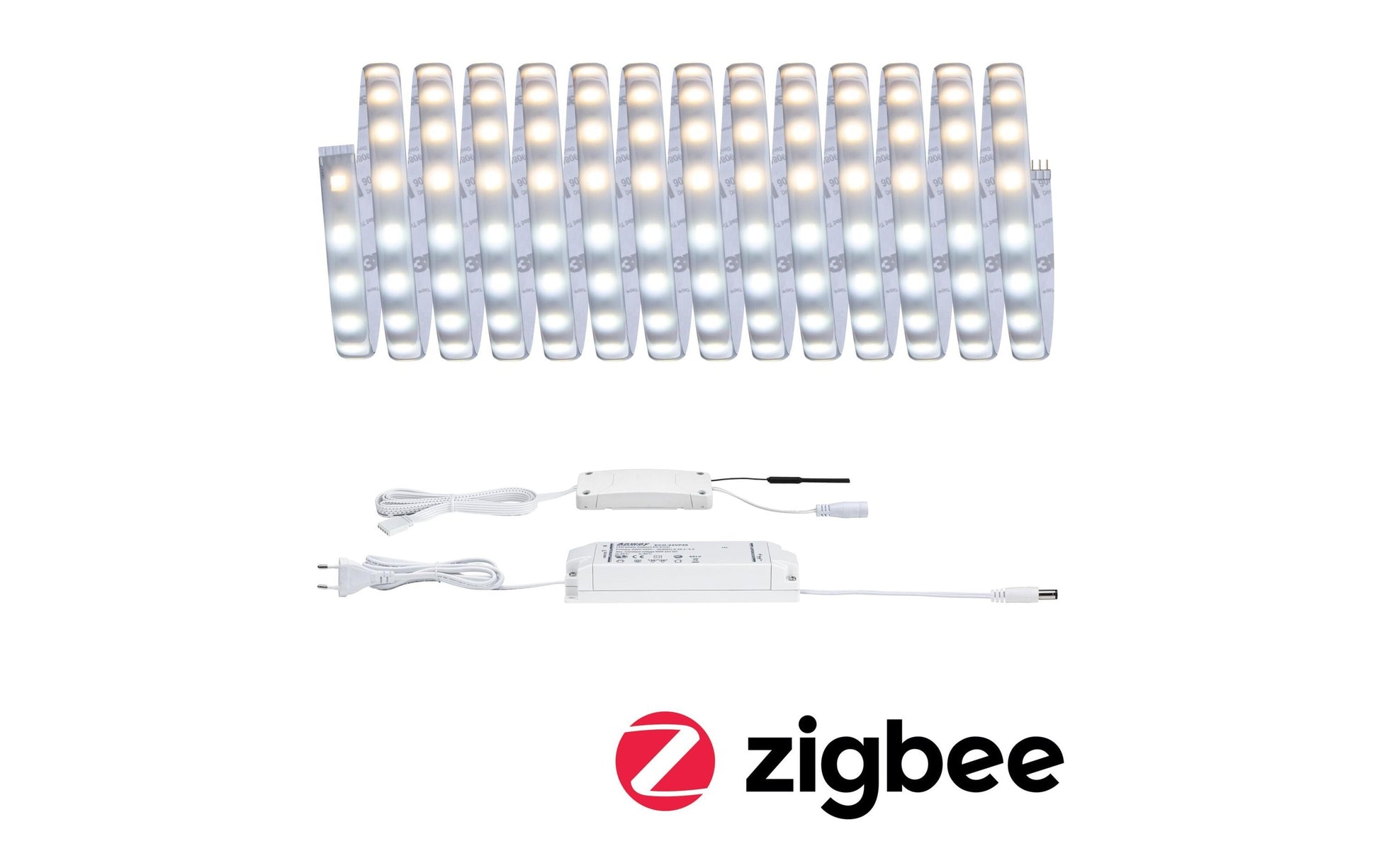 Paulmann LED-Streifen Aussen – IP44 – Netzbetrieb – Zigbee, Alexa, Google – dimmbar, Fernbedienung – Silber