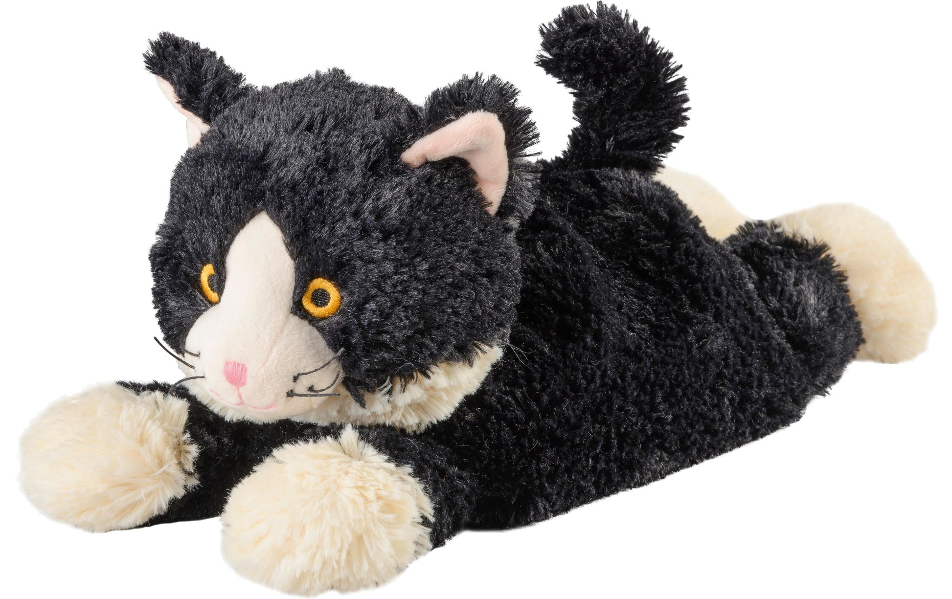 Warmies Wärme-Stofftier Katze liegend – 370 mm, 790 g, Lavendel-Füllung