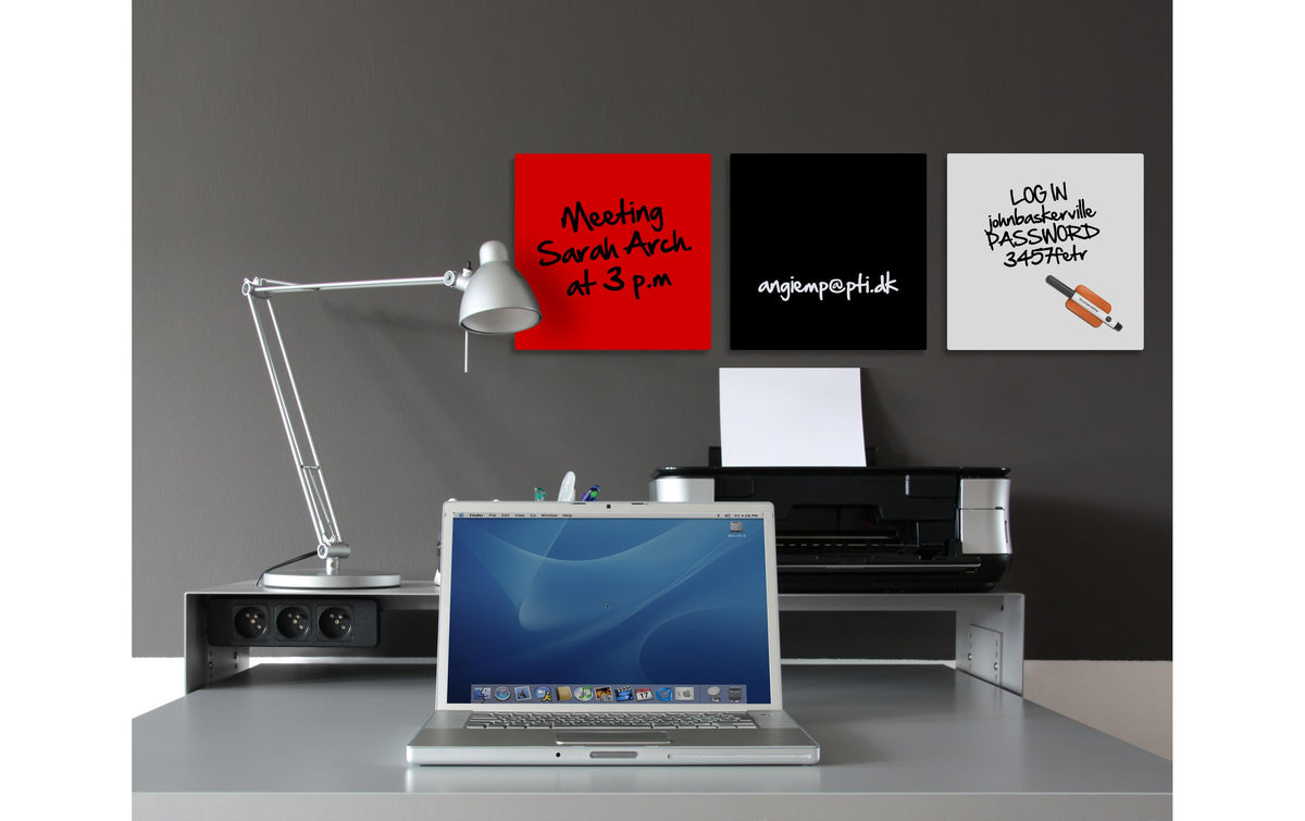Bi-Office Glasboard – schwarz, magnetisch – 48 × 48 cm