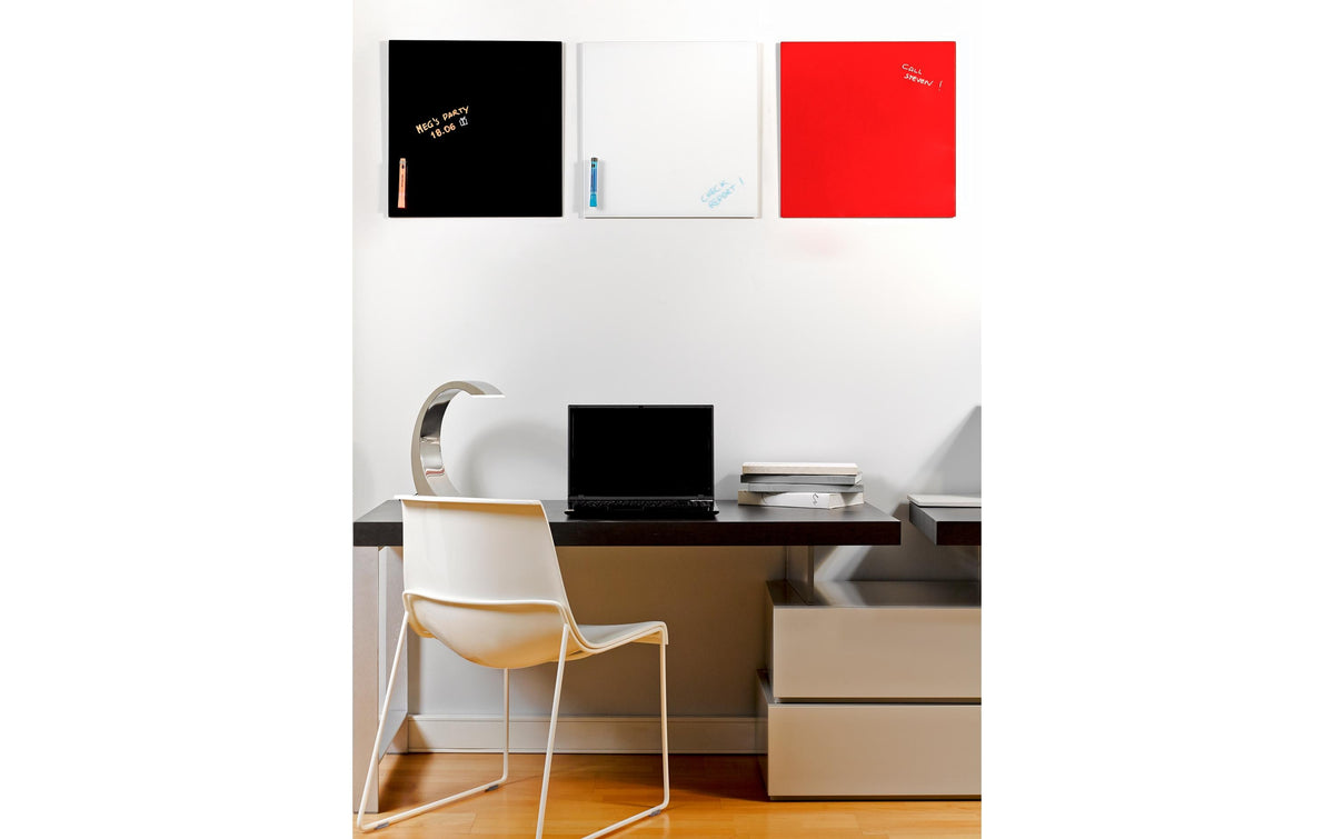 Bi-Office Glasboard – schwarz, magnetisch – 48 × 48 cm