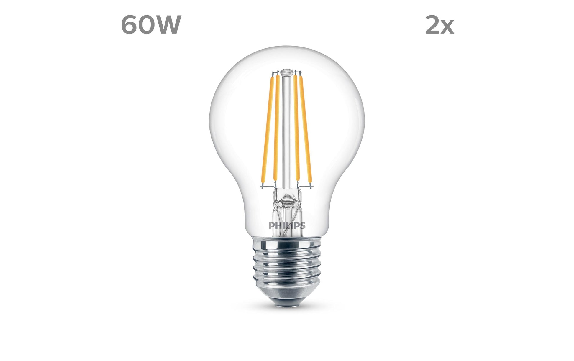 Philips by Signify Philips LED-Leuchtmittel E27 A-Form – Neutralweiss 4000 K, 850 lm, 7 W – 1 Stk. – Transparent