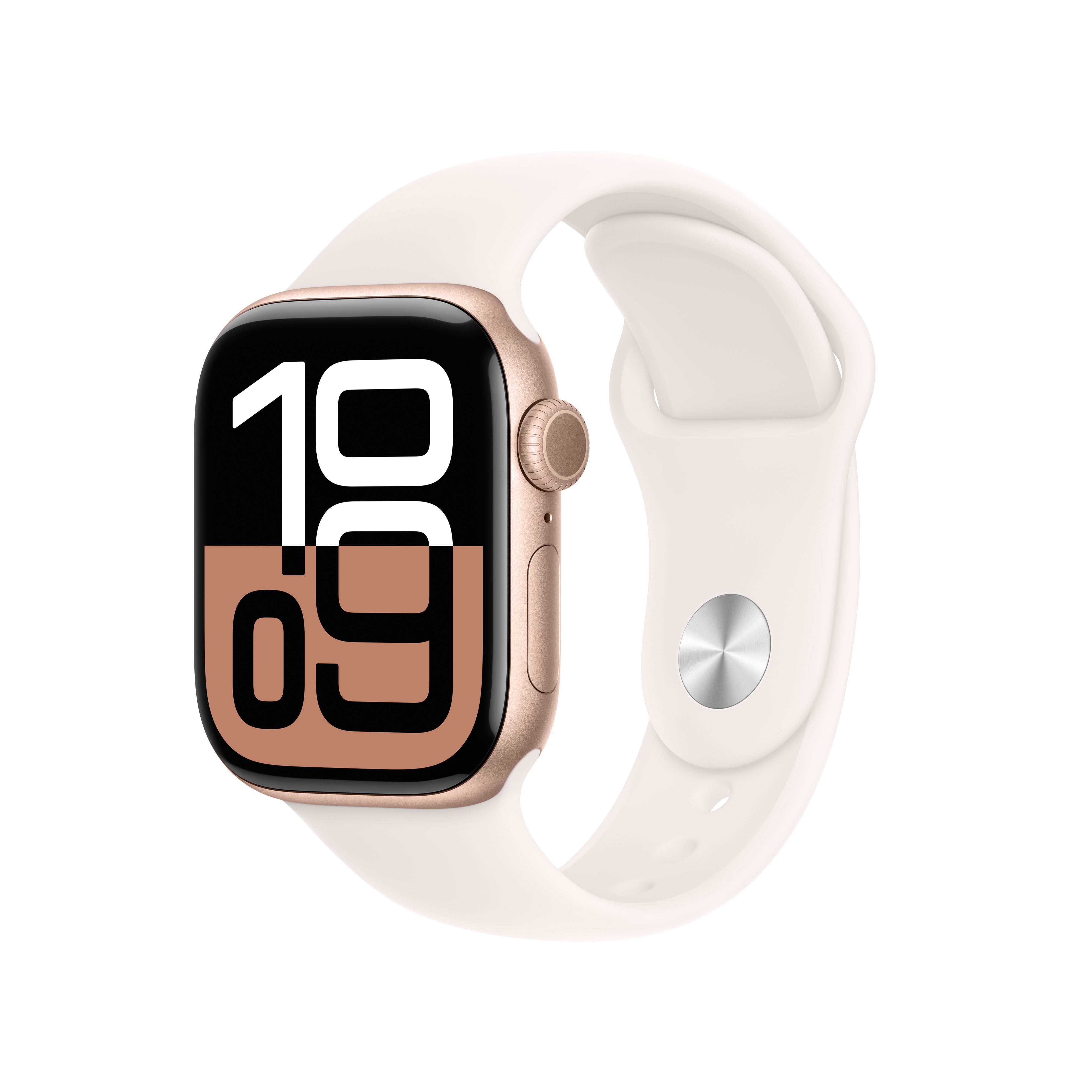 Apple Watch S10 – Smartwatch – 42 mm, GPS, OLED, 50 m, Roségold, Light Blush, Bandgrösse M/L, Sportarmband