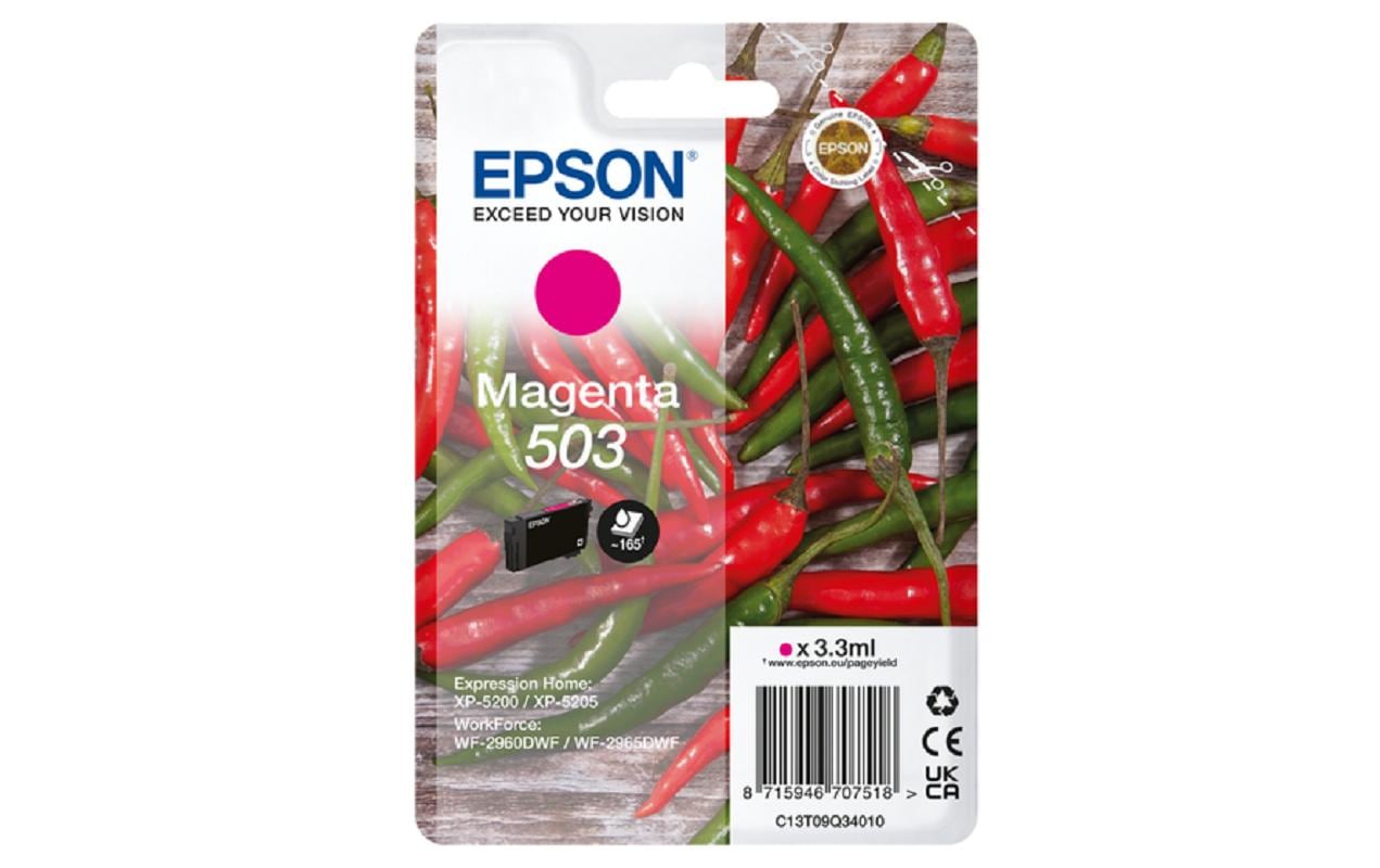 Epson 503 Magenta Tintenpatrone (Original) – 165 Seiten – für WF-2960DWF/2965DWF, XP-5200/XP-5205