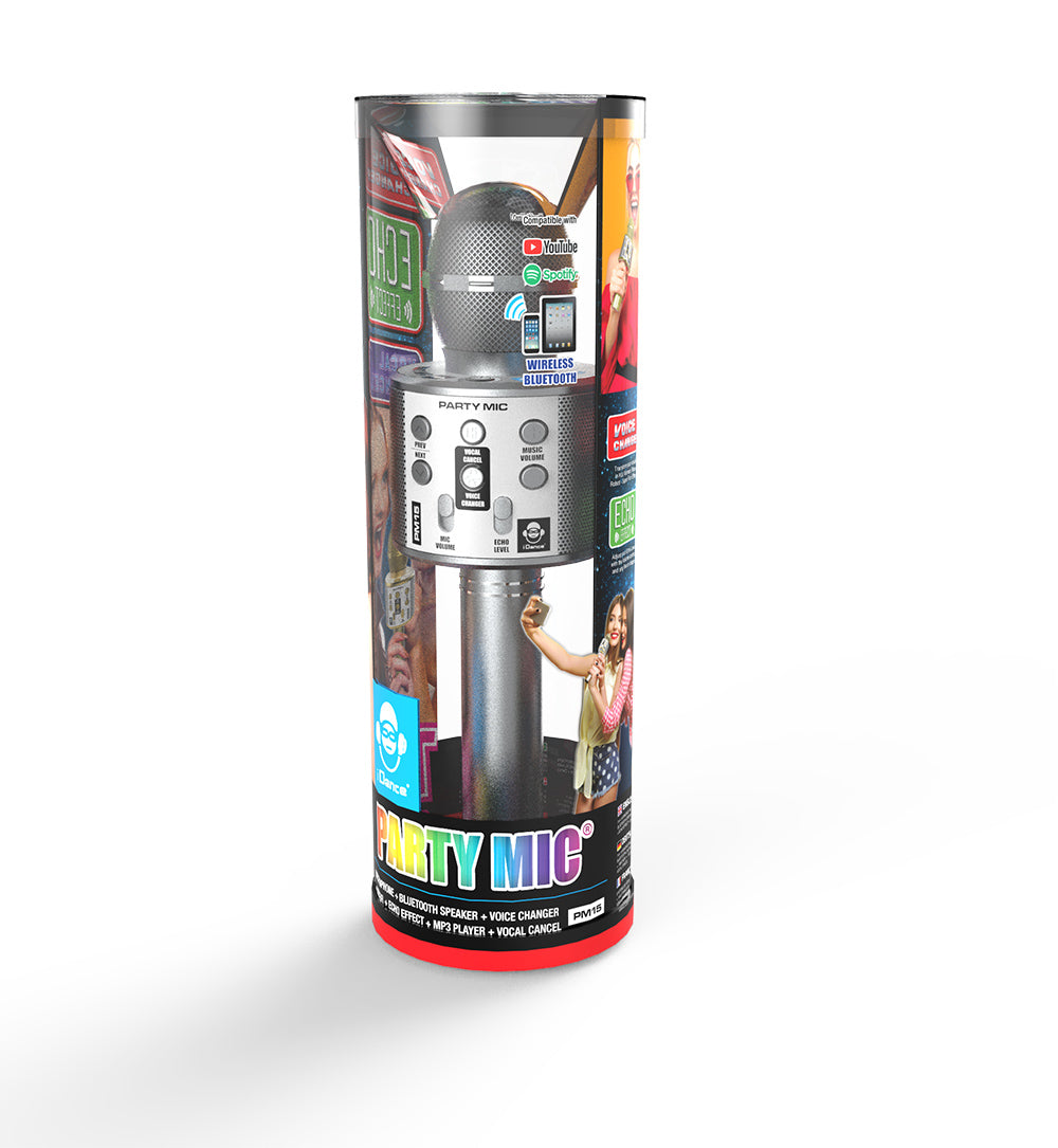 iDance PM15 – Mikrofon, Funk & USB, Gesang & Sprache, Silber