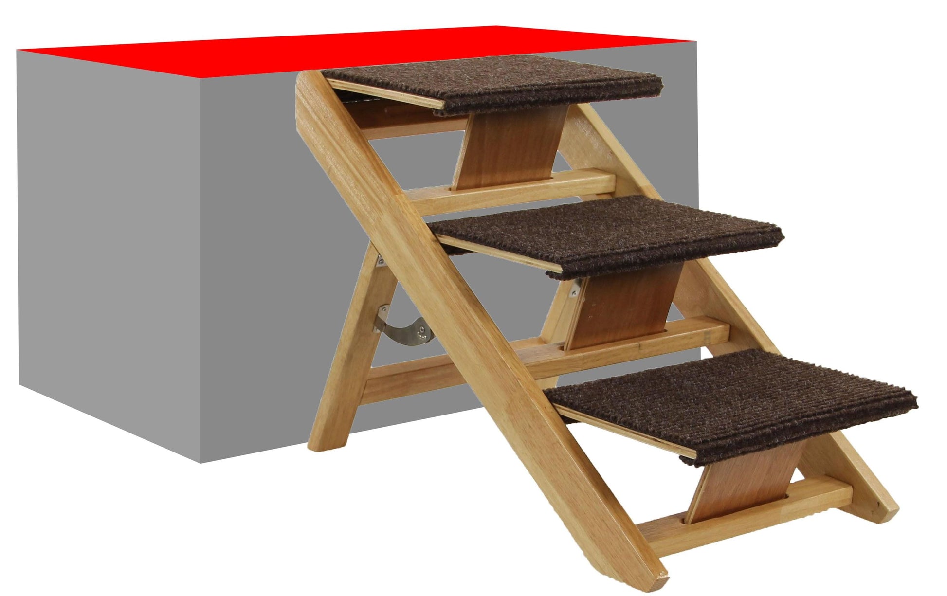 SwissPet Senti Rampe – Holz – Braun – Faltbar, 50 kg Tragkraft – Für Hund – 340 × 400 × 600 mm
