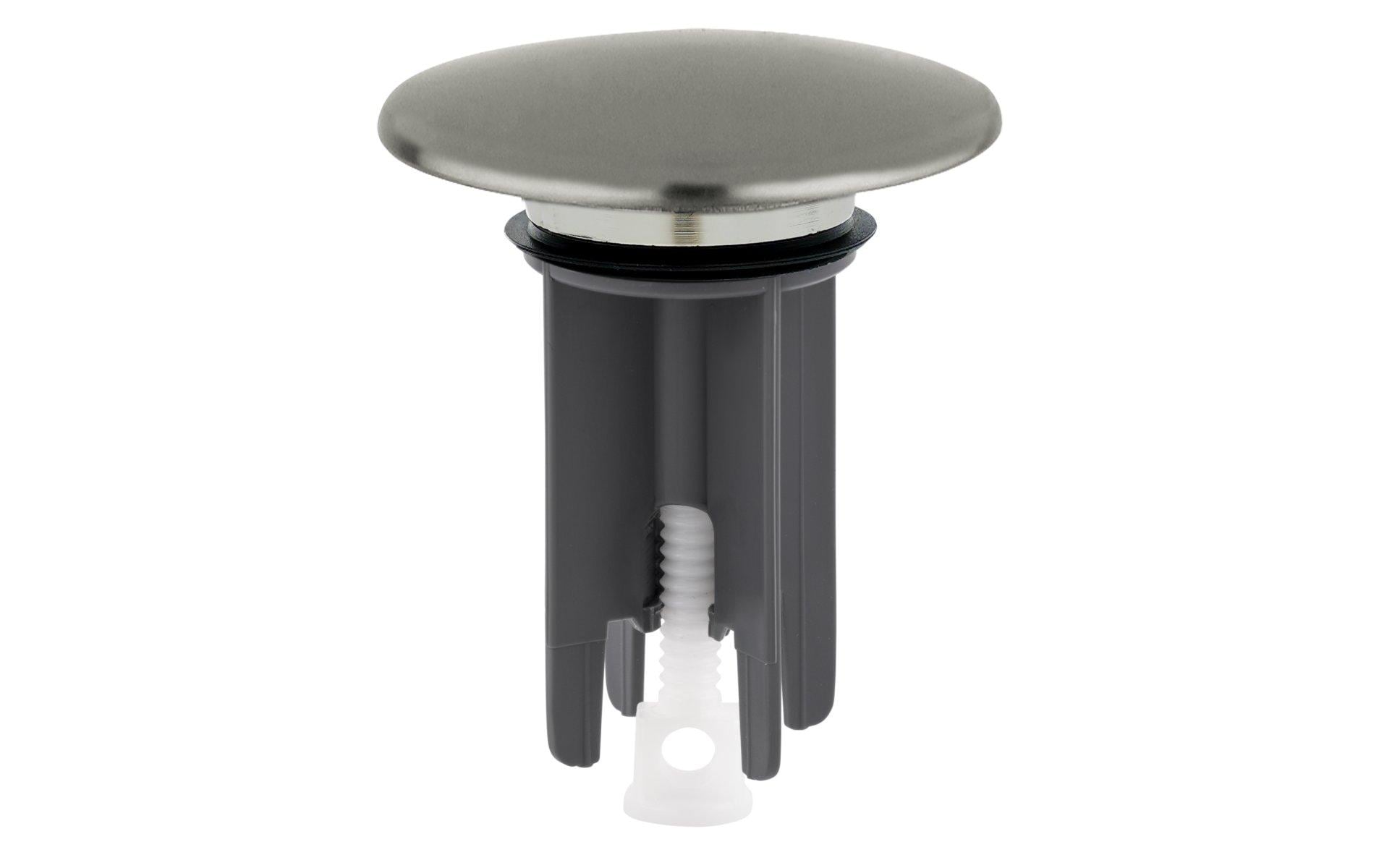 Mateu Ventilstopfen Snap – Ø 63 mm, Kunststoff, Nickel gebürstet, für Ø 65–80 mm