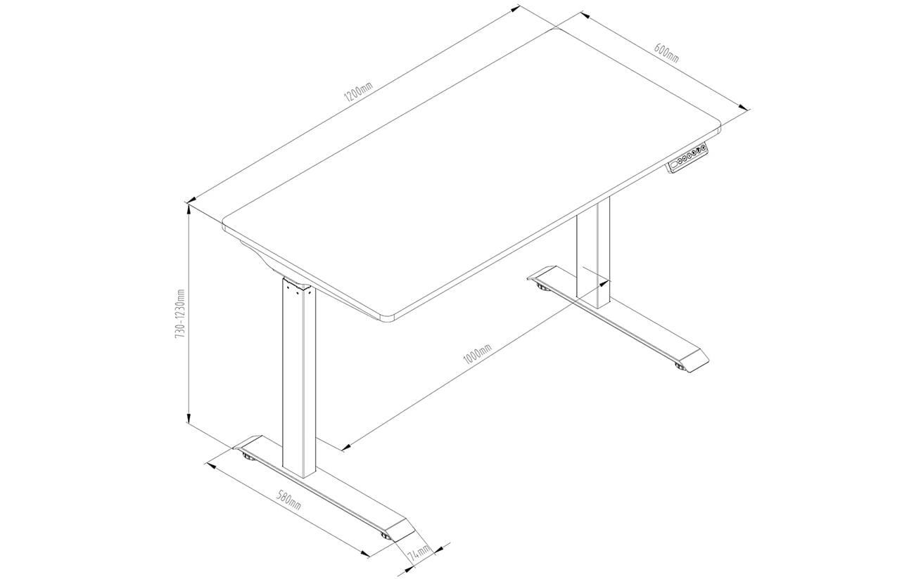 Contini Stehtisch – 120 × 60 × 73 cm – weiss – höhenverstellbar