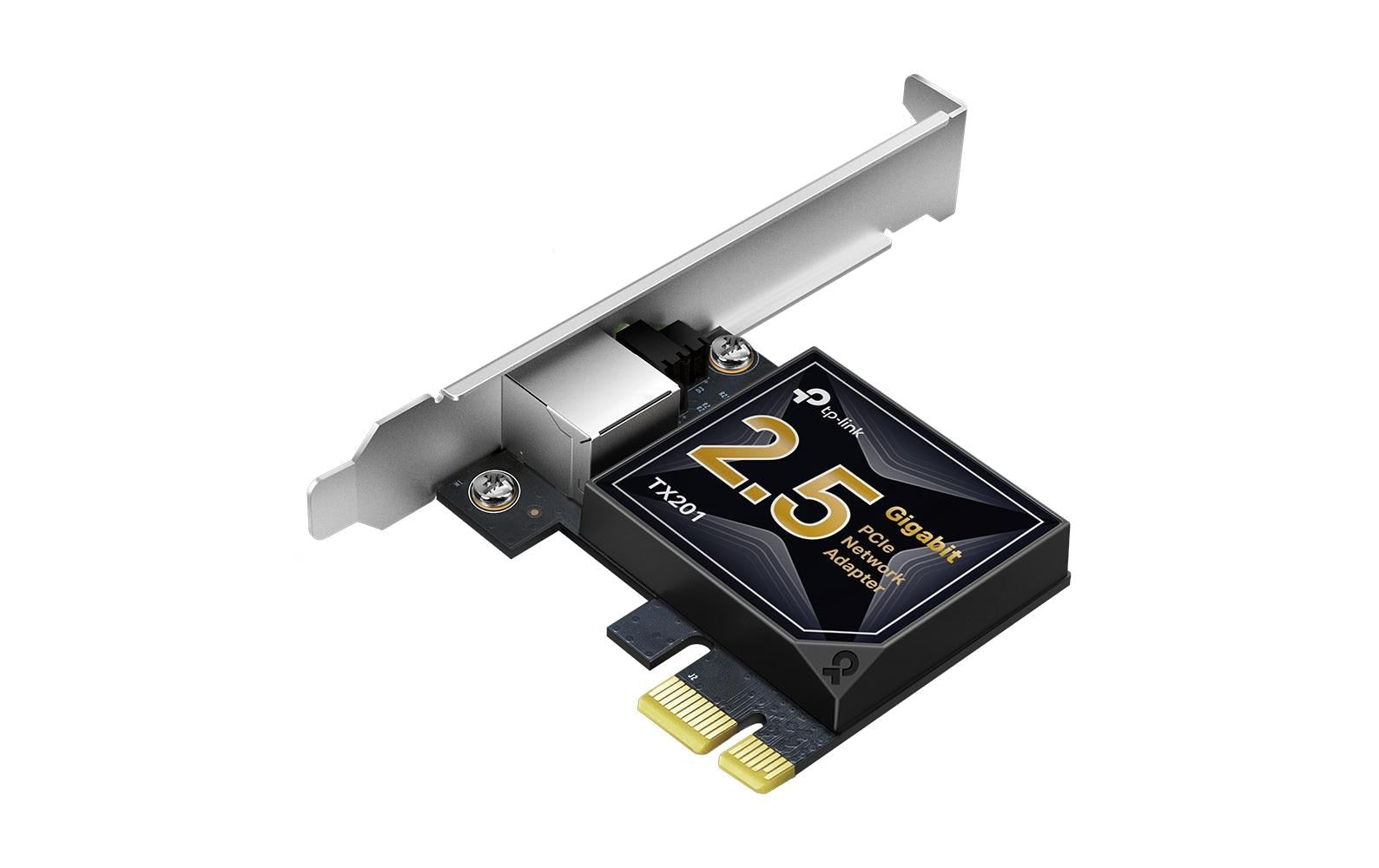 TP-Link TX201 PCIe Netzwerkkarte – 2,5 Gbit/s, 1× RJ-45, PCIe 2.1, für PC/Laptop, Schwarz/Grau
