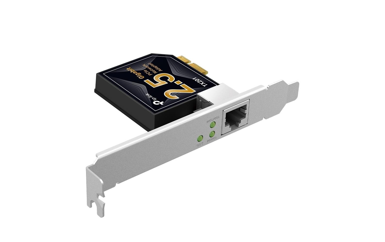 TP-Link TX201 PCIe Netzwerkkarte – 2,5 Gbit/s, 1× RJ-45, PCIe 2.1, für PC/Laptop, Schwarz/Grau