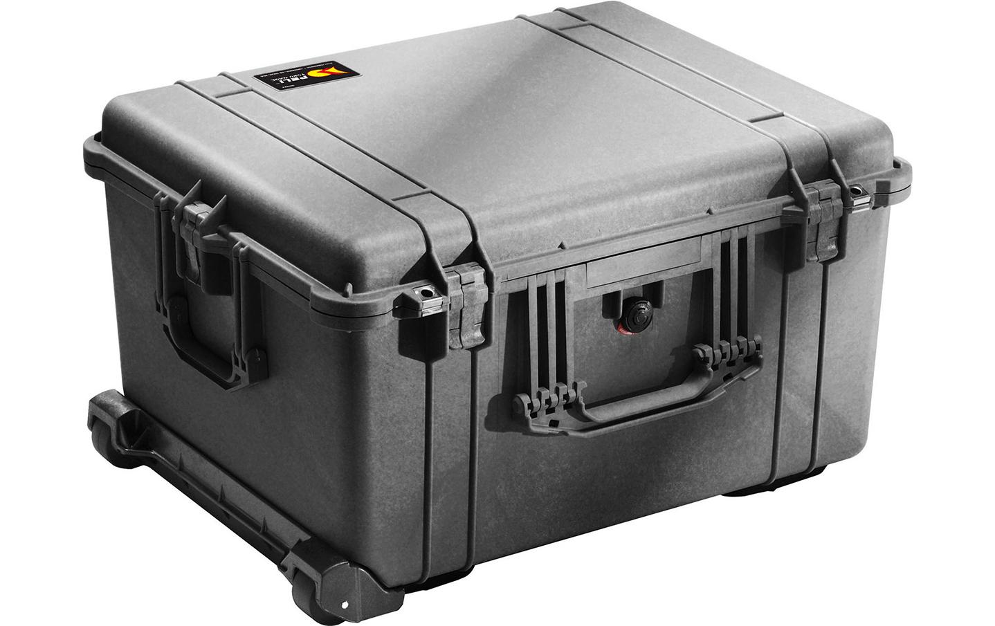 Peli Case 1620 Schutzkoffer 71,74 l – Trolley, wassergeschützt, schwarz, B 630 × H 352 × T 492 mm