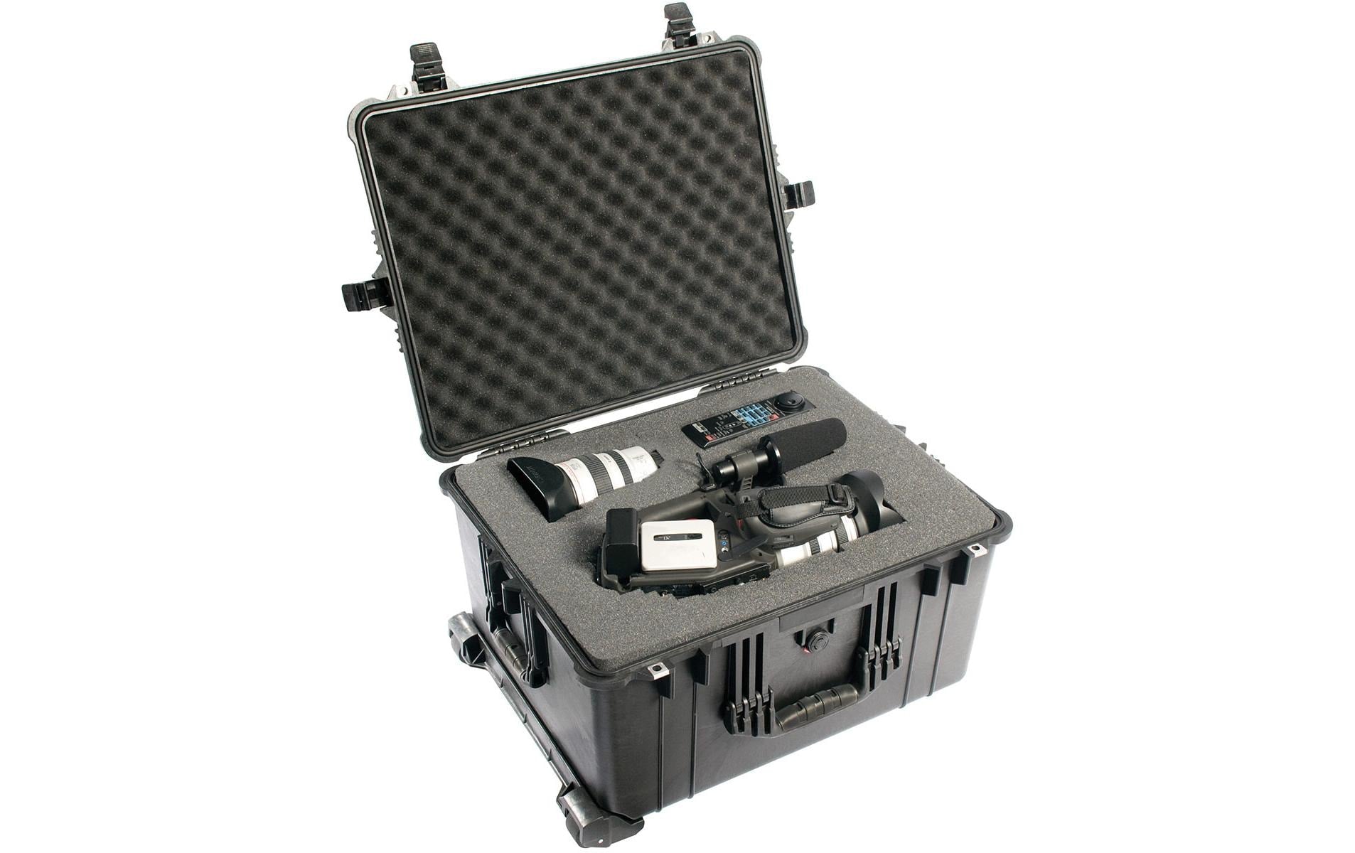 Peli Case 1620 Schutzkoffer 71,74 l – Trolley, wassergeschützt, schwarz, B 630 × H 352 × T 492 mm