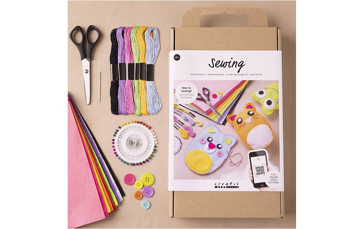 Creativ Company Starter-Nähset für Kinder – Filz – Mehrfarbig – ab 6 Jahren