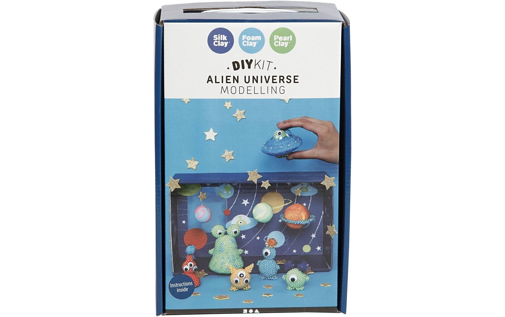 Creativ Company Foam & Silk Clay – Knete-/Modelliermasse-Set – Alien Universum – ab 3 Jahren