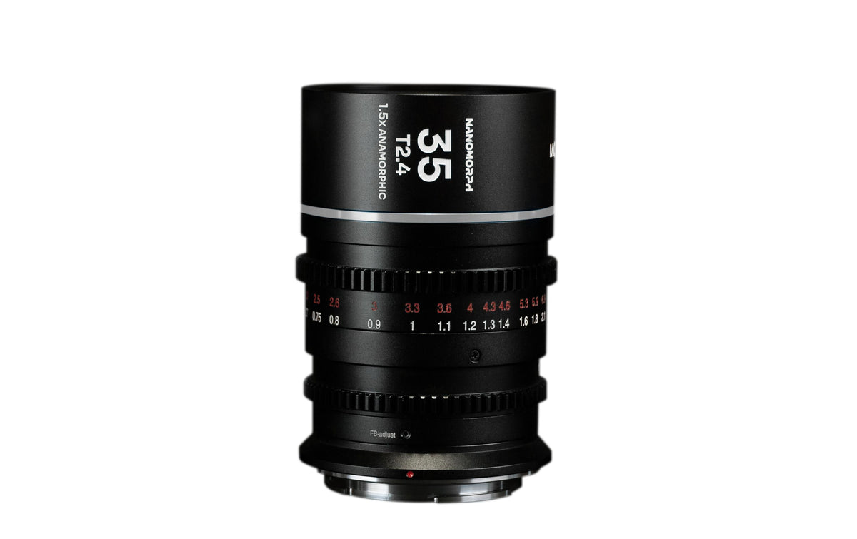 Laowa Nanomorph S35 Prime 3 Anamorph-Objektiv – 1,5×, Super35, 50 mm, T/16 – für Fujifilm X-Mount – Schwarz