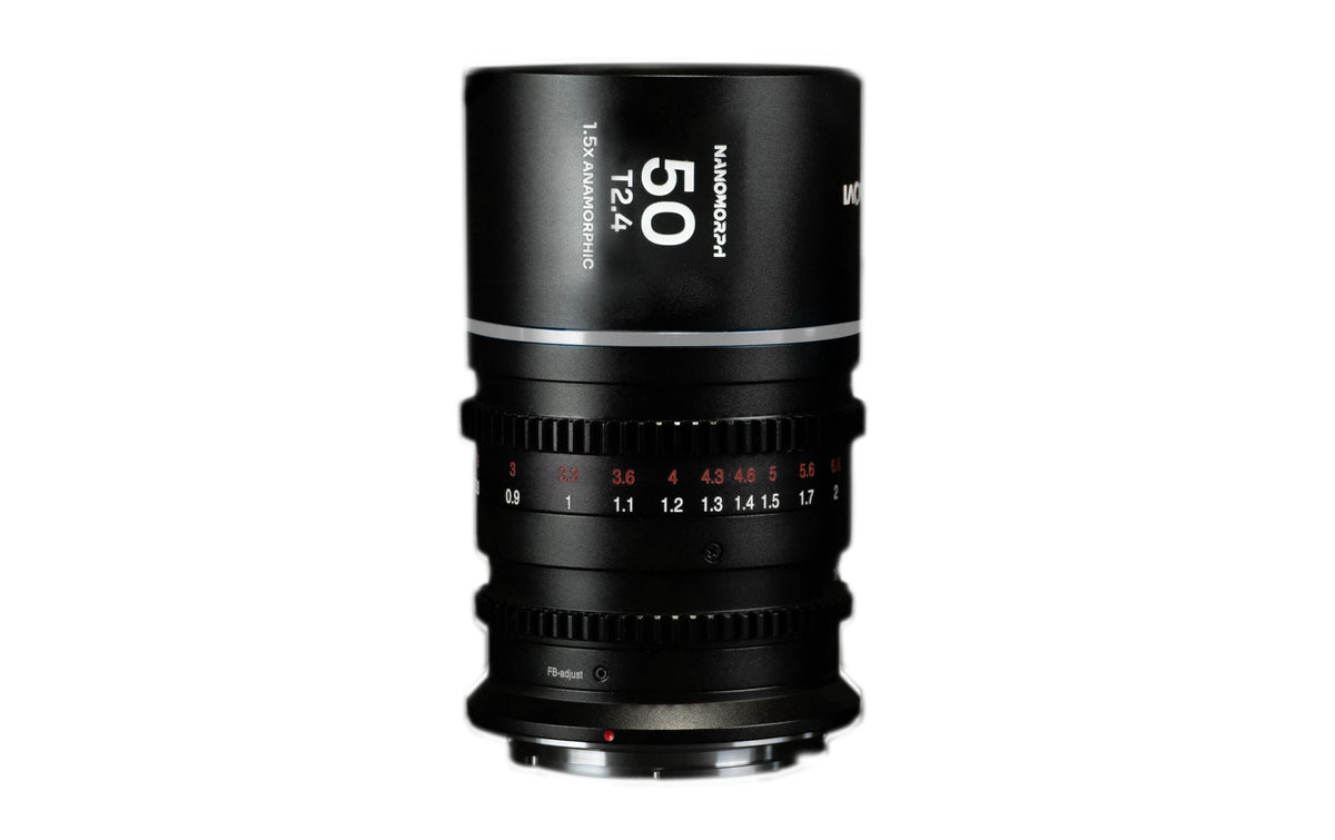 Laowa Nanomorph S35 Prime 3 Anamorph-Objektiv – 1,5×, Super35, 50 mm, T/16 – für Fujifilm X-Mount – Schwarz
