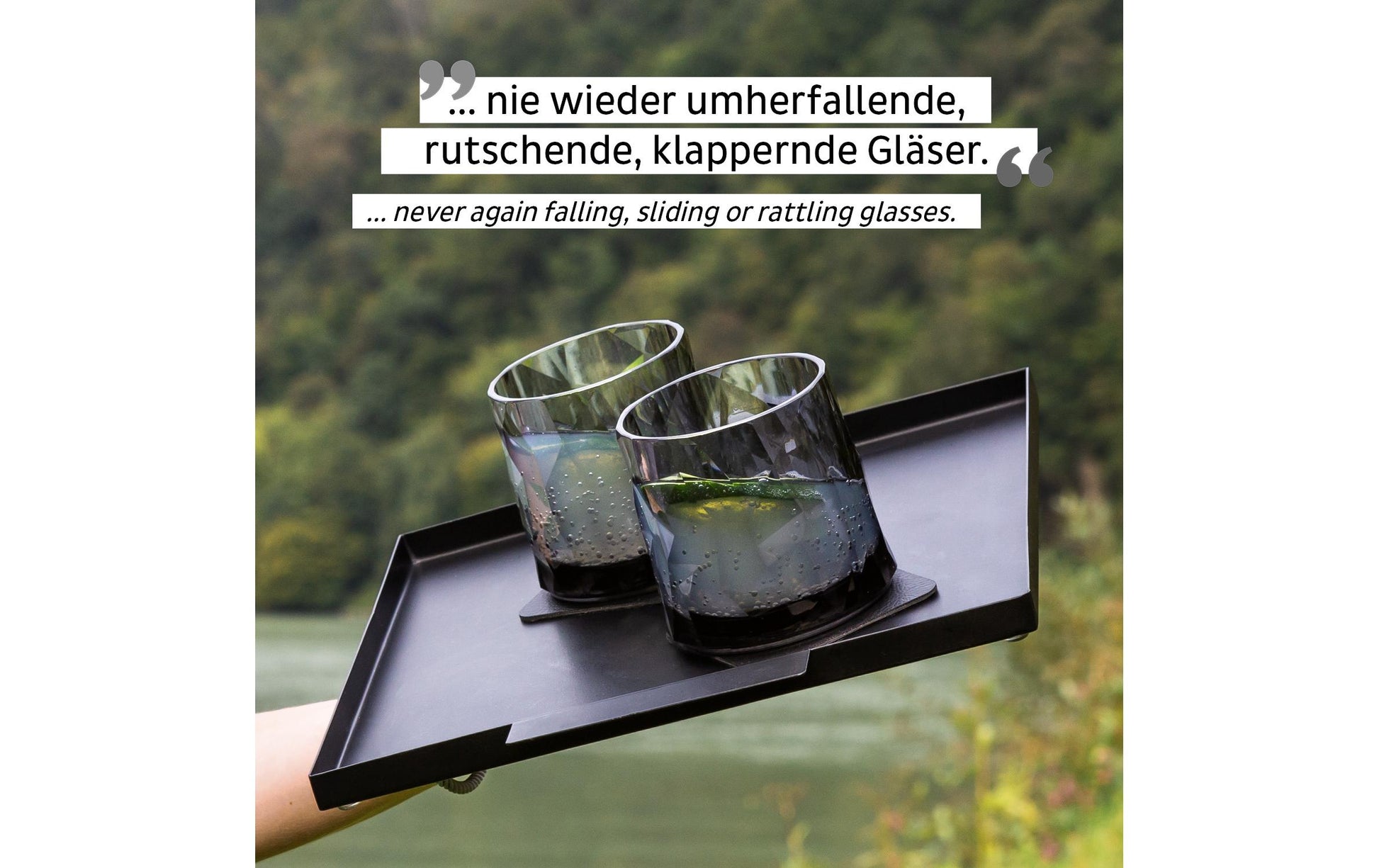 Silwy Trinkglas – 2er Set, 250 ml, Ø 9,2 cm, H 8,7 cm, Kunststoff, Grau