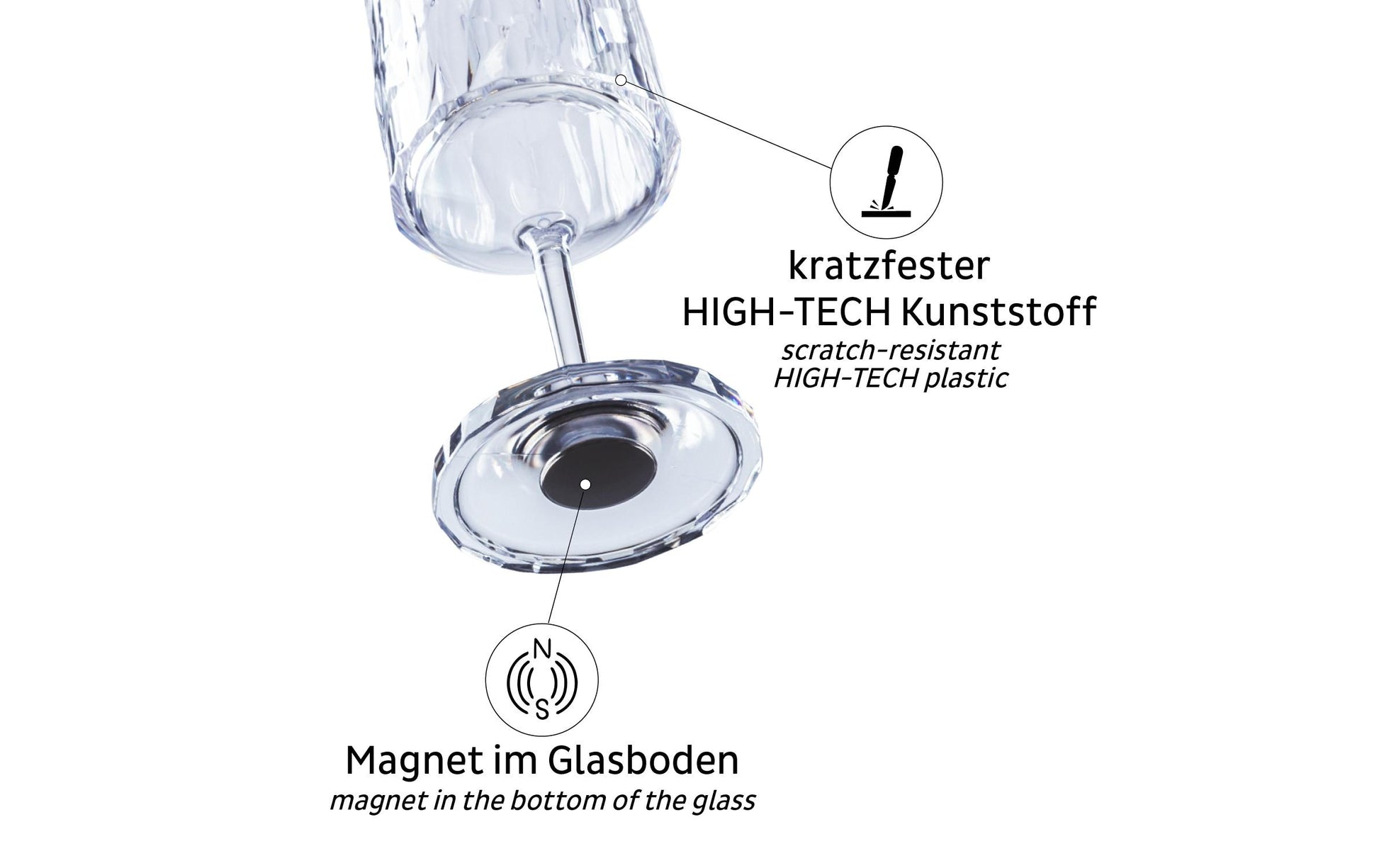 Silwy KO-WIG-C300-2 Weinglas – 0,30 l, Kunststoff, transparent, 2 Stück