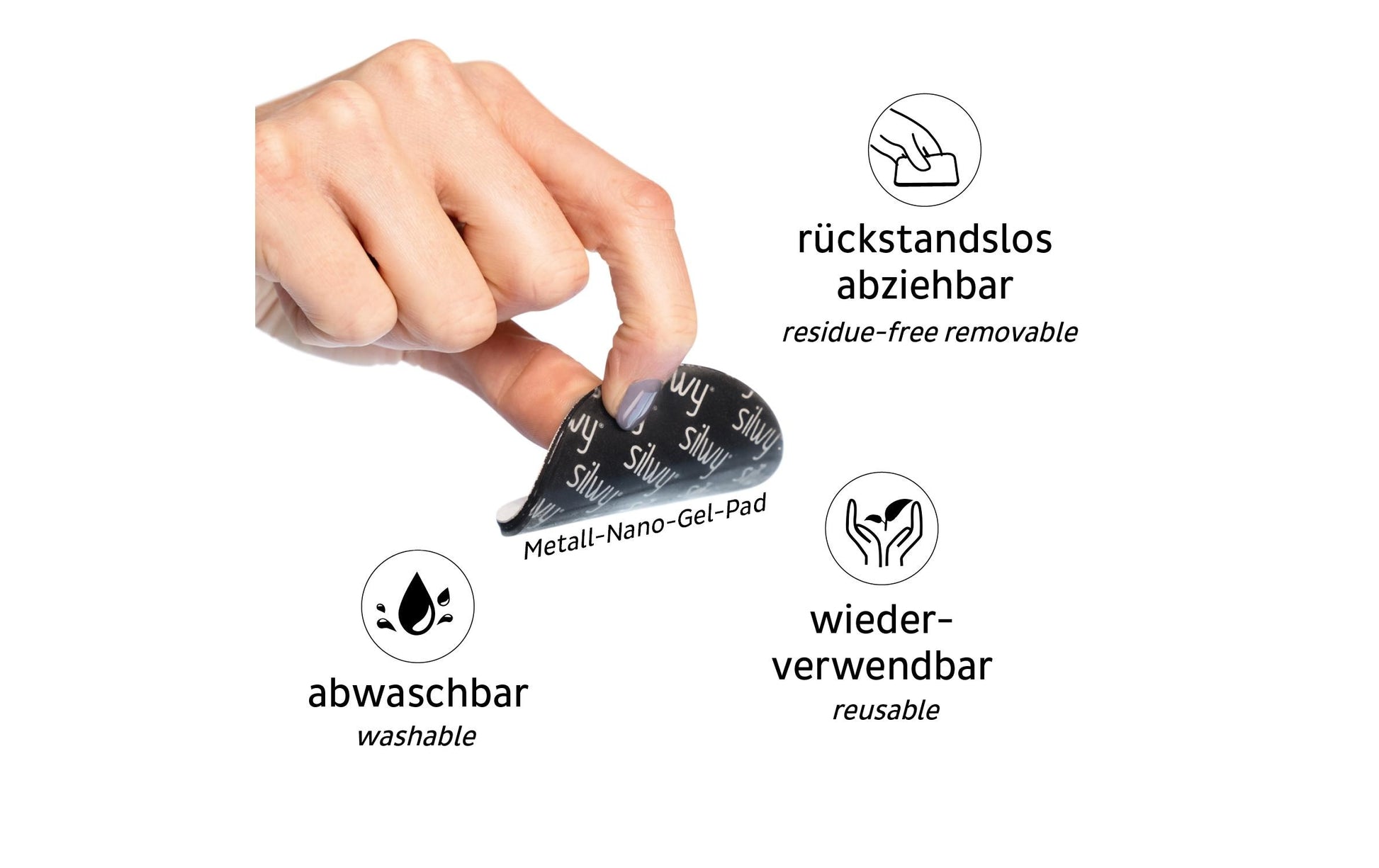Silwy PM00-14-4 Kabelhalter – selbstklebend – Neodym – silber – Ø 28 × H 3 mm – 4 Stück