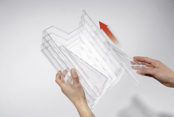 Durable Wandprospekthalter A4 – für Wand- und Tischanwendung – transparent – Combiboxx Set L