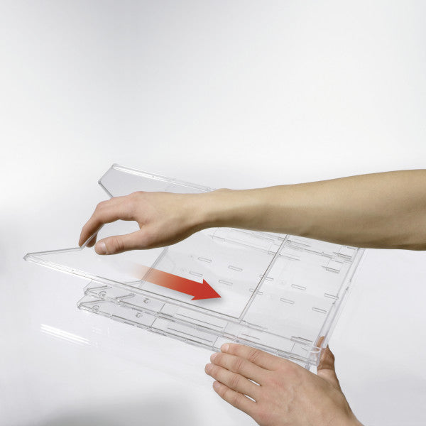 Durable Wandprospekthalter A4 – für Wand- und Tischanwendung – transparent – Combiboxx Set L