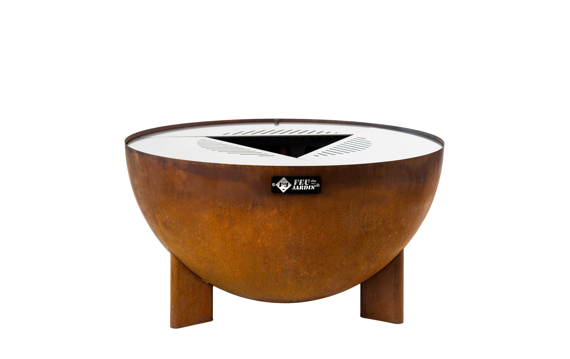 Feu du Jardin Feuerschale – Ø 98 × 53 cm – Edelstahl, rostbraun