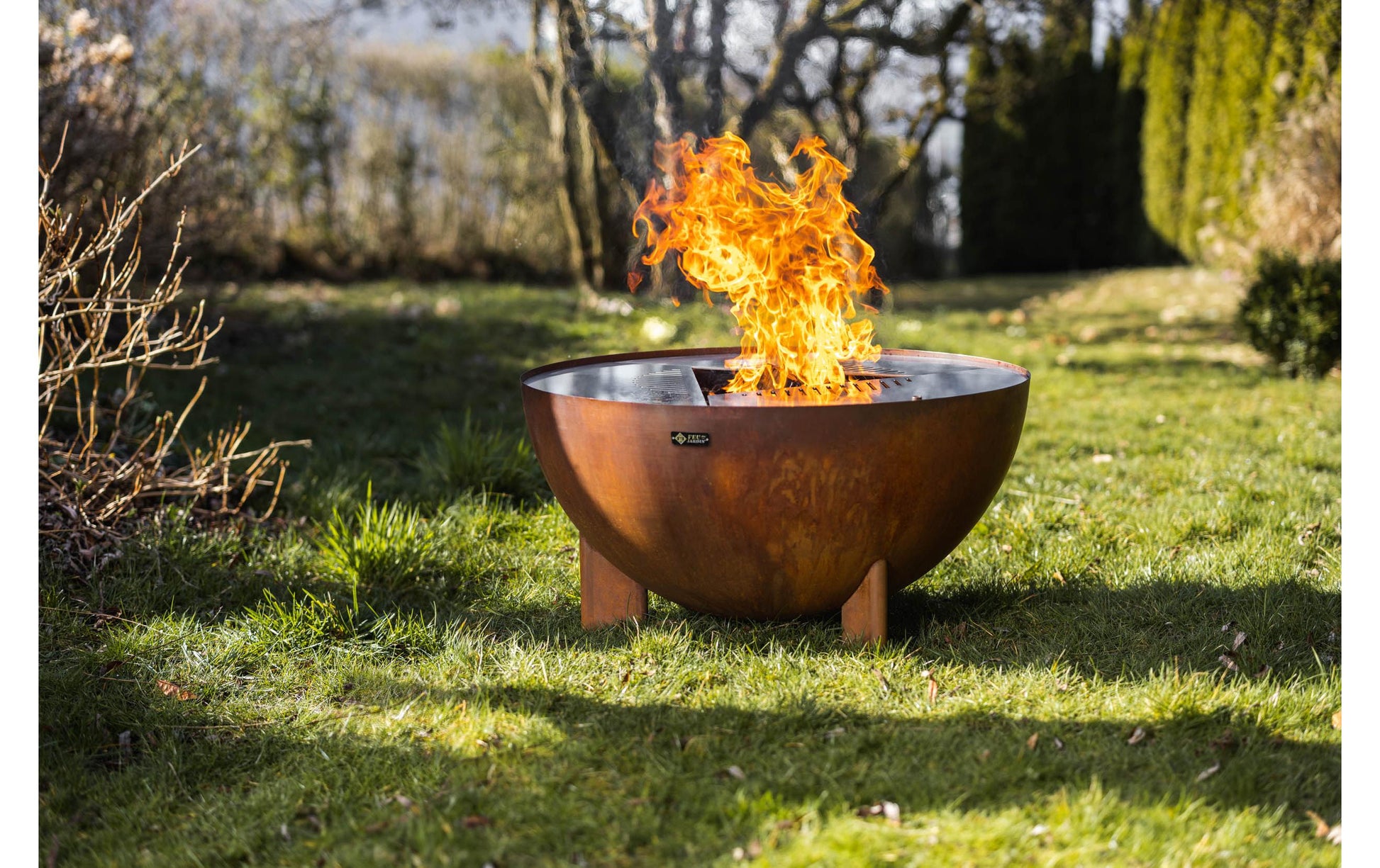 Feu du Jardin Feuerschale – Ø 98 × 53 cm – Edelstahl, rostbraun