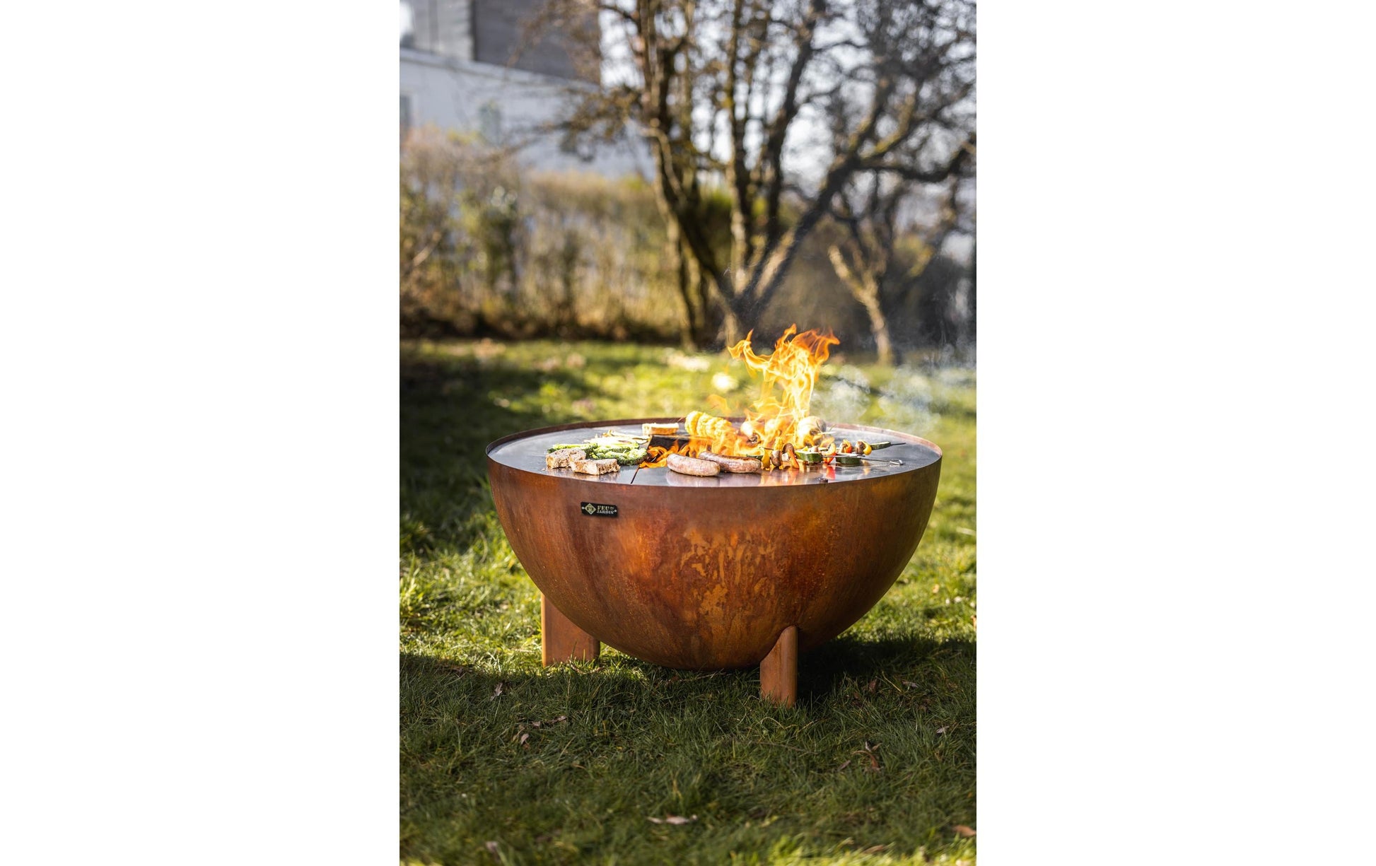 Feu du Jardin Feuerschale – Ø 98 × 53 cm – Edelstahl, rostbraun