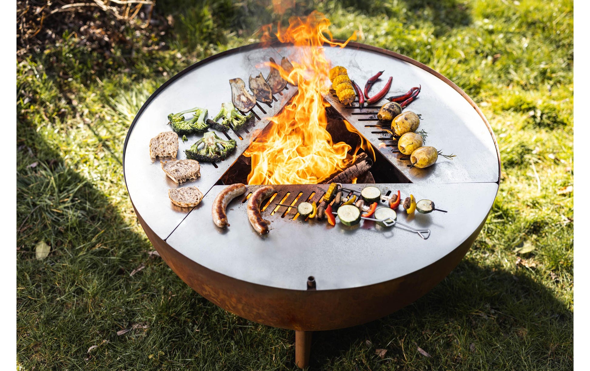 Feu du Jardin Feuerschale – Ø 98 × 53 cm – Edelstahl, rostbraun