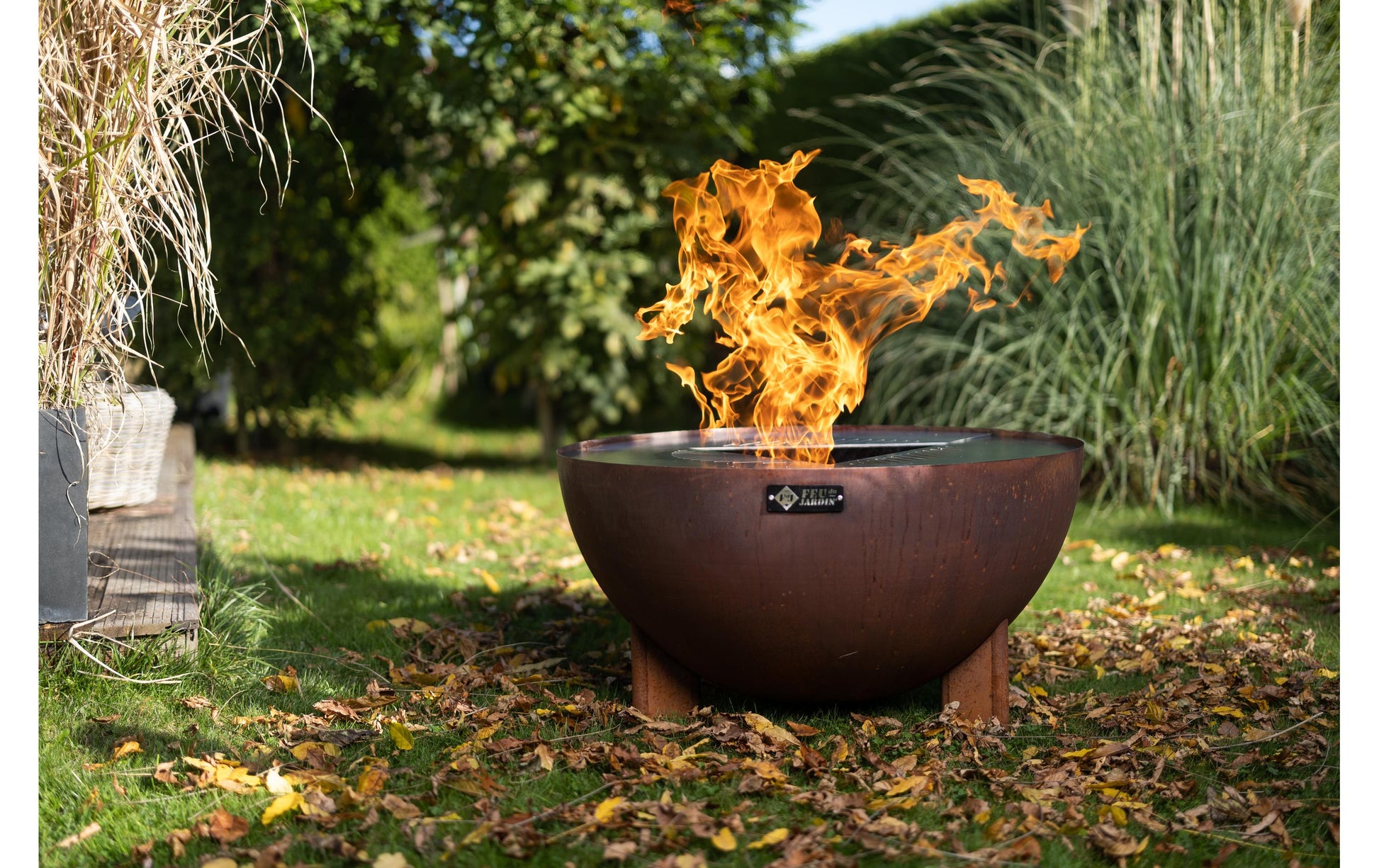 Feu du Jardin Feuerschale – Ø 98 × 53 cm – Edelstahl, rostbraun