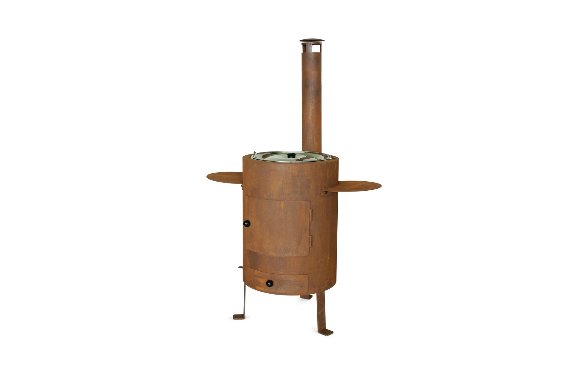 Feu du Jardin Fondue-Set Outdoorofen – Edelstahl, Ø 62 cm – Brennholz – Braun